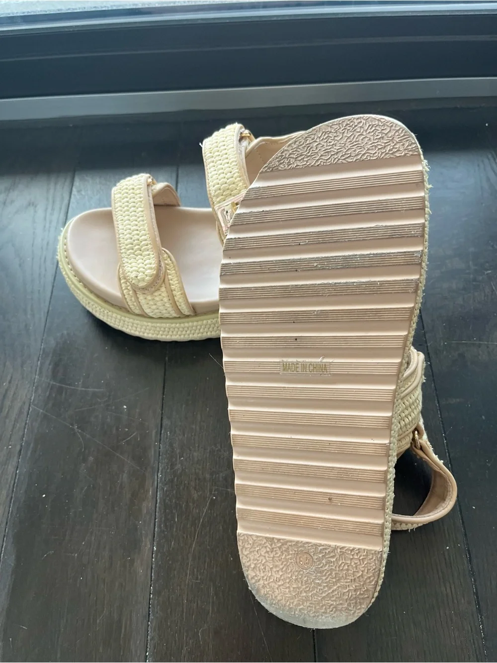 Woven Strap Neutral Platform Sandals - Women